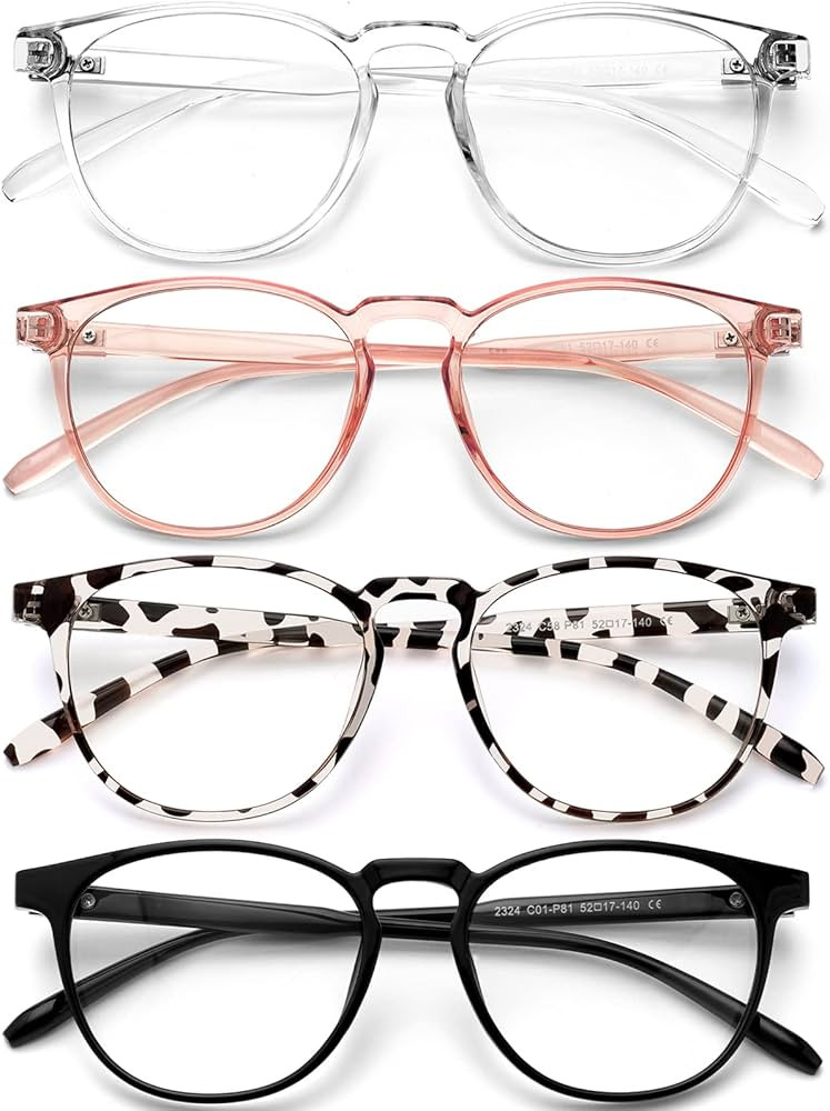 Blue Light Blocking Glasses for women/men - 4Pack Computer Reading/Gaming/TV/Phones Glasses Anti ... | Amazon (US)