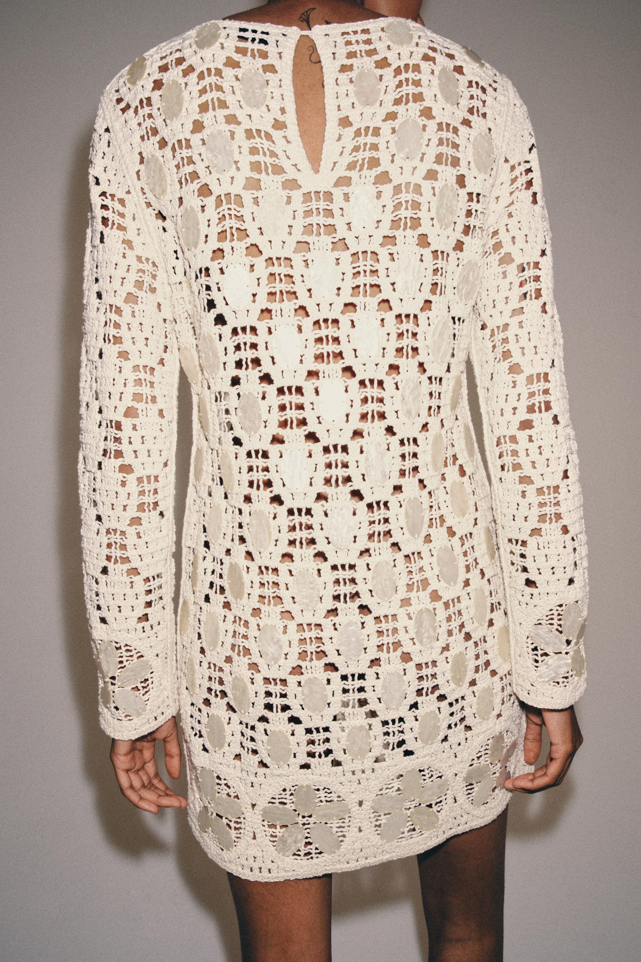 BEADED OPEN-KNIT DRESS | Zara US