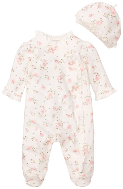 Little Me Girls' Vintage Rose Footie & Cap - Baby  | Bloomingdale's Kids Best Sellers | Bloomingdale's (US)