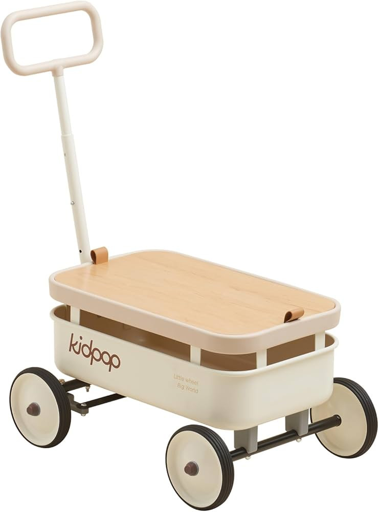 PULA-Wild 3-in-1 Kids' Pull-Along Wagon Toddlers Push Walker for 2.5-8, Removable Wooden Cover an... | Amazon (US)
