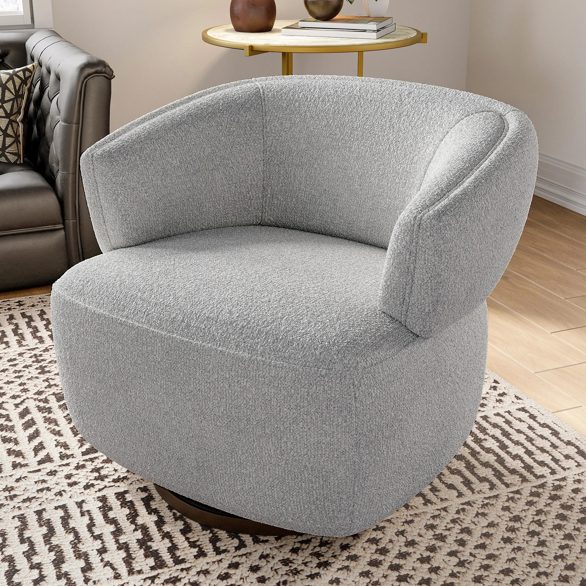 Carnley Fully Assembled Upholstered 360° Swivel Barrel Chair | Wayfair North America