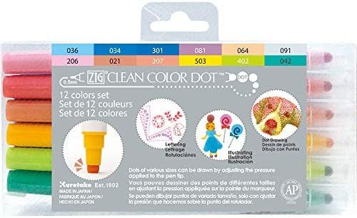 Kuretake Zig Clean Color DOT 12 colors set, Dual tip, for journaling, Crafts, illustlation, Lette... | Amazon (US)