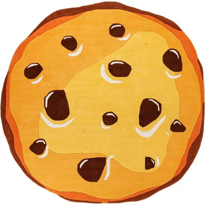 Unique Loom Playtime Kids Wool Collection Area Rug - Cookie (7' 10" Round Light Brown/Yellow) | Target