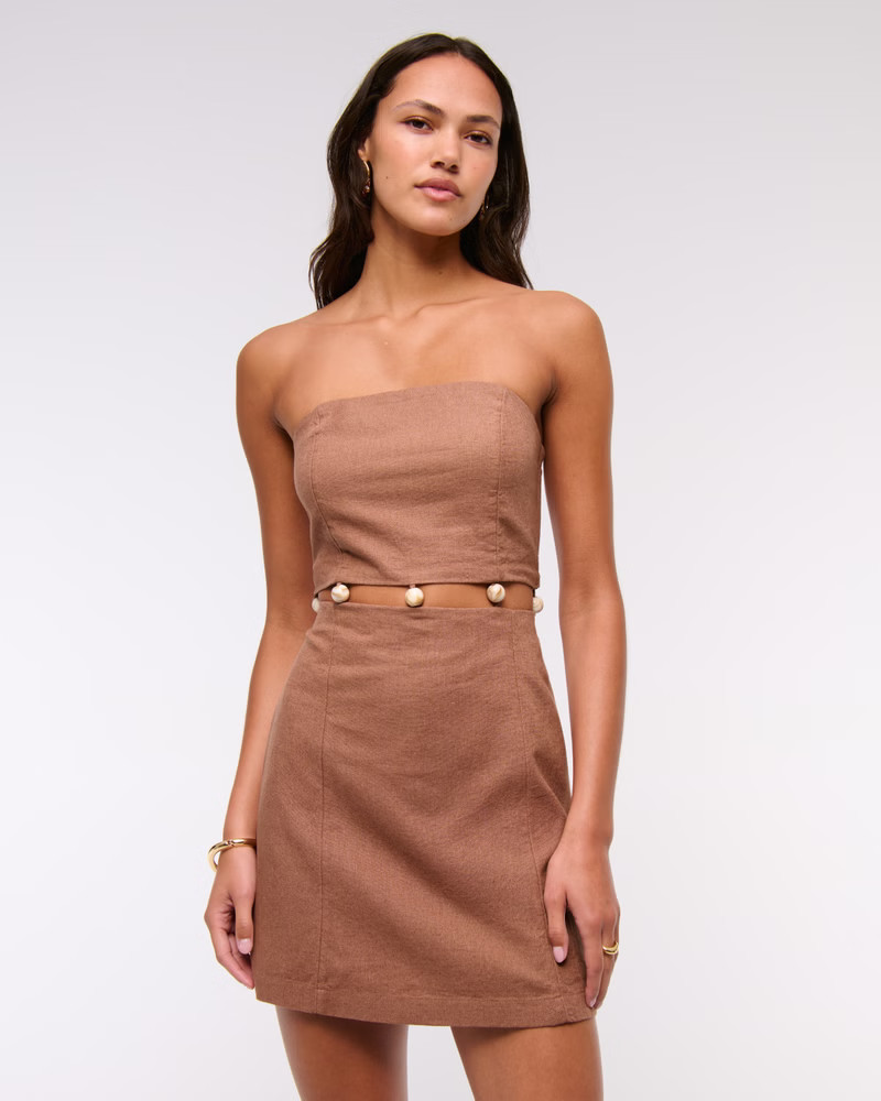 Beaded Strapless Mini Dress | Abercrombie & Fitch (US)