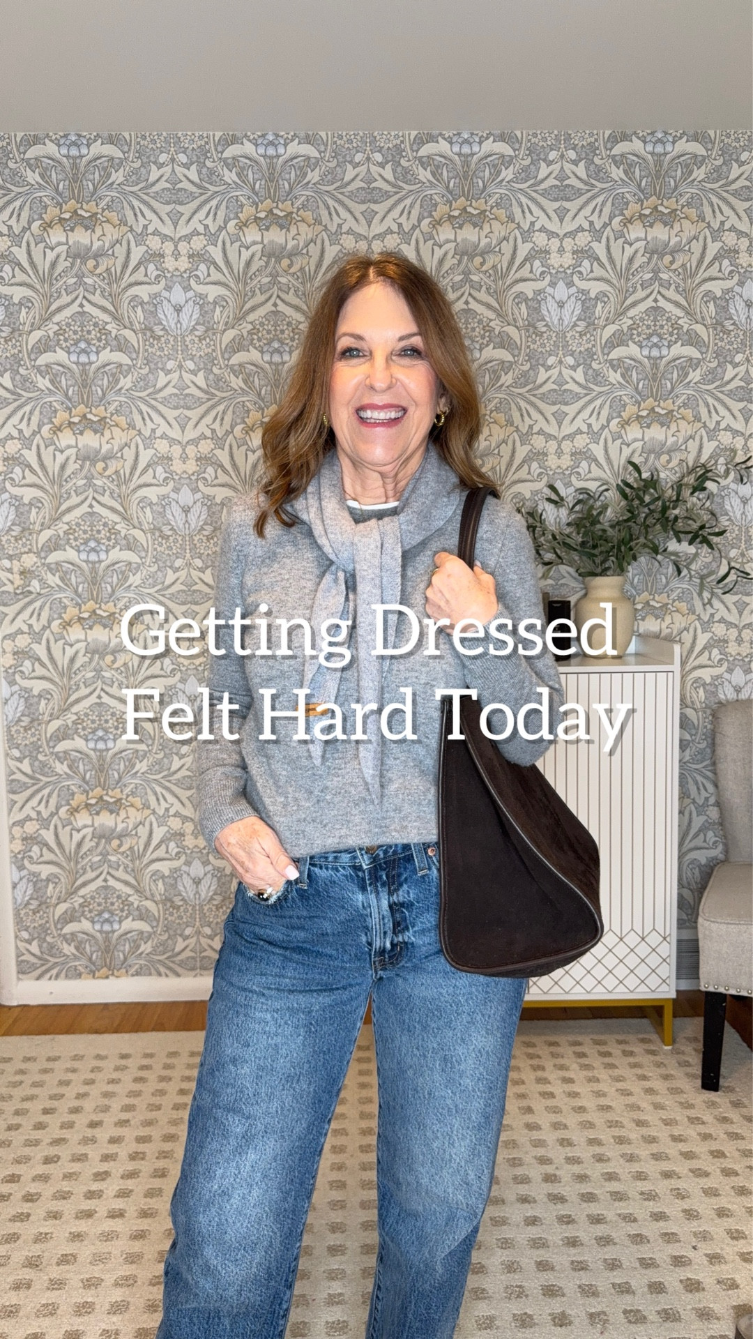 Sometimes getting dressed is hard! It's cold, and sometimes I might feel a little grumpy. Ha! 

So, I have go-to outfits, and this is one of them: a cozy cashmere crewneck, tee, scarf, straight jeans, and boots. I added a Sezane trench and tote. 

Feeling good in my outfit made it so much easier to go to my appointment (which turned out ok). 

#LTKPetite #LTKootd