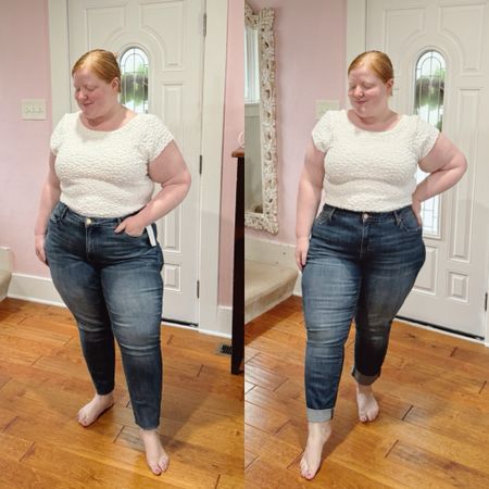 If you’re looking for plus size high rise jeans, check out the Ab Fab collection from Kut from the Kloth at Nordstrom. I’m wearing the size 16W here, and they run a little big. These jeans have a good amount of stretch, but they don’t get baggy or saggy throughout the day. This is my second Kut from the Kloth order because after buying my first pair last summer and absolutely loving them! They come in both straight and plus sizes, with more limited options in plus.



#LTKSeasonal #LTKmidsize #LTKplussize