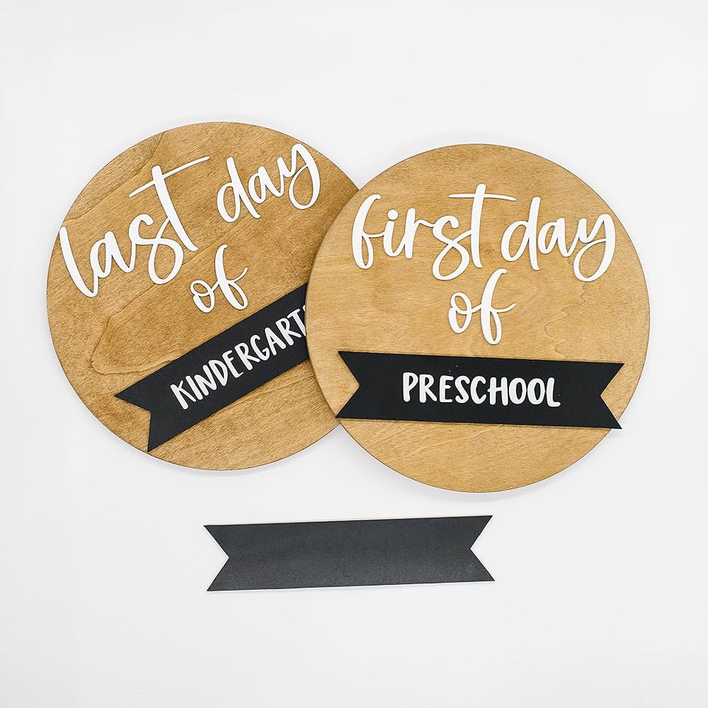 First and Last Day of School Board | Back to School First Day of School Board | 10" Round Reversi... | Amazon (US)