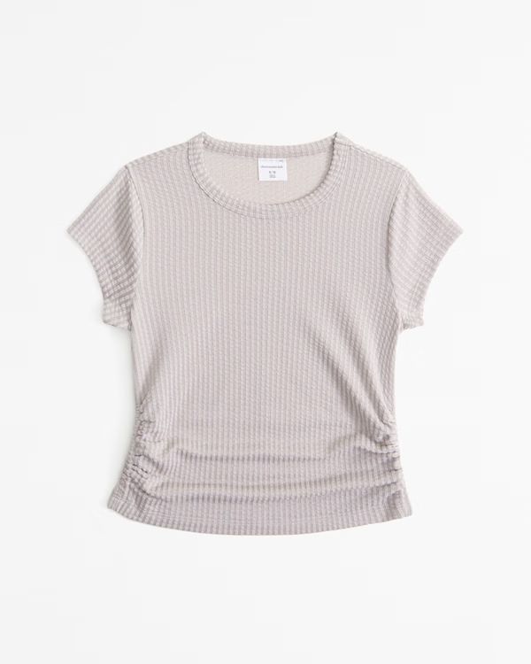 textured side ruched tee | Abercrombie & Fitch (US)
