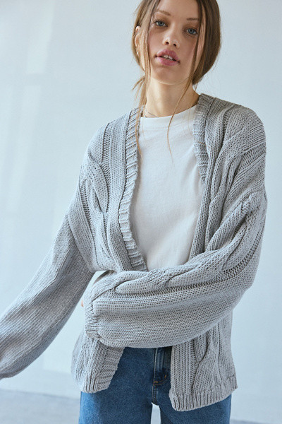 BDG Skylar Oversized Cable Knit Cardigan | Urban Outfitters (US and RoW)