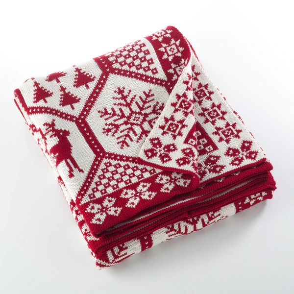 Sevan Collection Christmas Design Knitted Throw Blanket | Bed Bath & Beyond