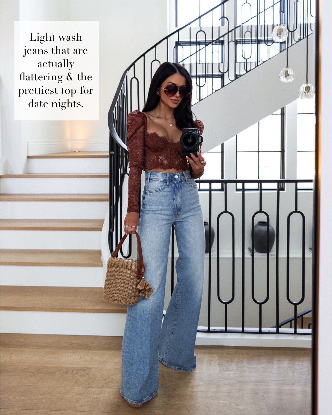Spring date night outfit that makes you feel instantly confident. This lace bustier top from @Anthropologie is so feminine and special, and I love pairing it with my most flattering Mother jeans for that perfect balance of romantic and effortless. It’s one of those combinations that feels elevated but still easy to wear.

Anthropologie lace bustier top - size XS
Mother jeans - wearing a 23 runs TTS

miamiamine spring date night outfit Anthropologie lace bustier top Mother jeans flattering denim outfit feminine evening style chic spring outfit idea elevated casual date night look

#LTKootd #LTKPetite #LTKSeasonal