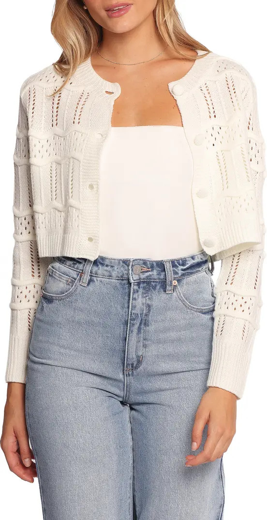 Aidy Pointelle Crop Cardigan | Nordstrom