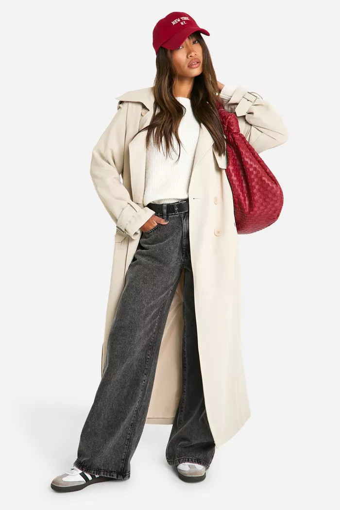 Oversized Double Breast Trench Coat | boohoo (US & Canada)