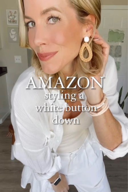 My absolute favorite white button down is on MAJOR sale today!  I love the quality and lightweight feel of this shirt that is the perfect layering piece!  I had been searching for a shirt like this for so long and I highly recommend this one!  Wearing a medium for reference.

#amazonfashion #amazoninfluencerprogram #founditonamazon 

#amazonfashionfinds #amazondeals #amazoninfluencer #aestheticoutfits #minimalstye #neutralstyle #neutraloutfits #amazonmusthaves #trendingstyle #reelinstagram #outfitreel #fashionreel #styleover30 #affordablefashion #momstyle #simplestyle #casualchic #momoutfit #momsofinstagram