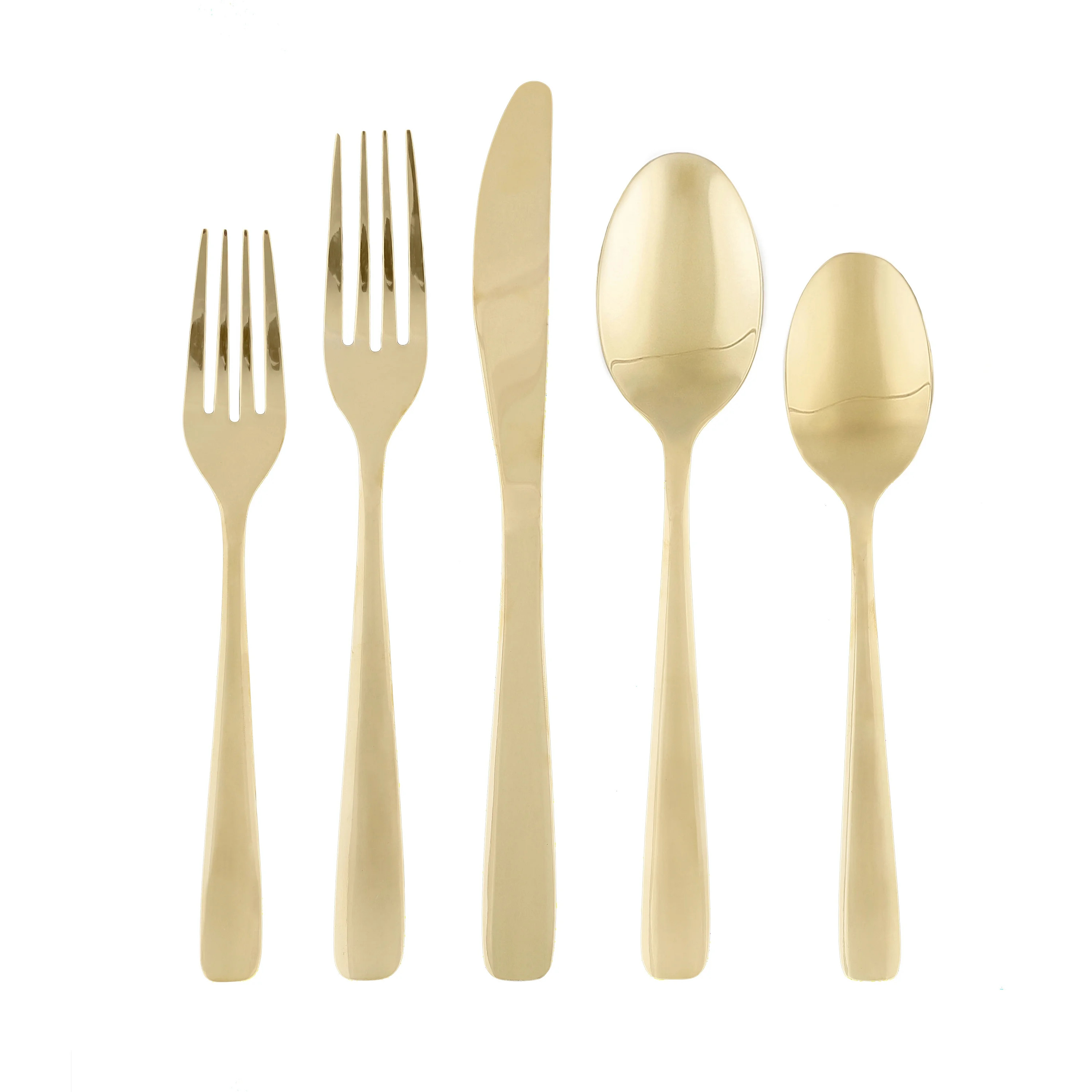 Cambridge Silversmiths Cranston Gold Mirror 20-Piece Flatware Set, Service for 4 | Walmart (US)