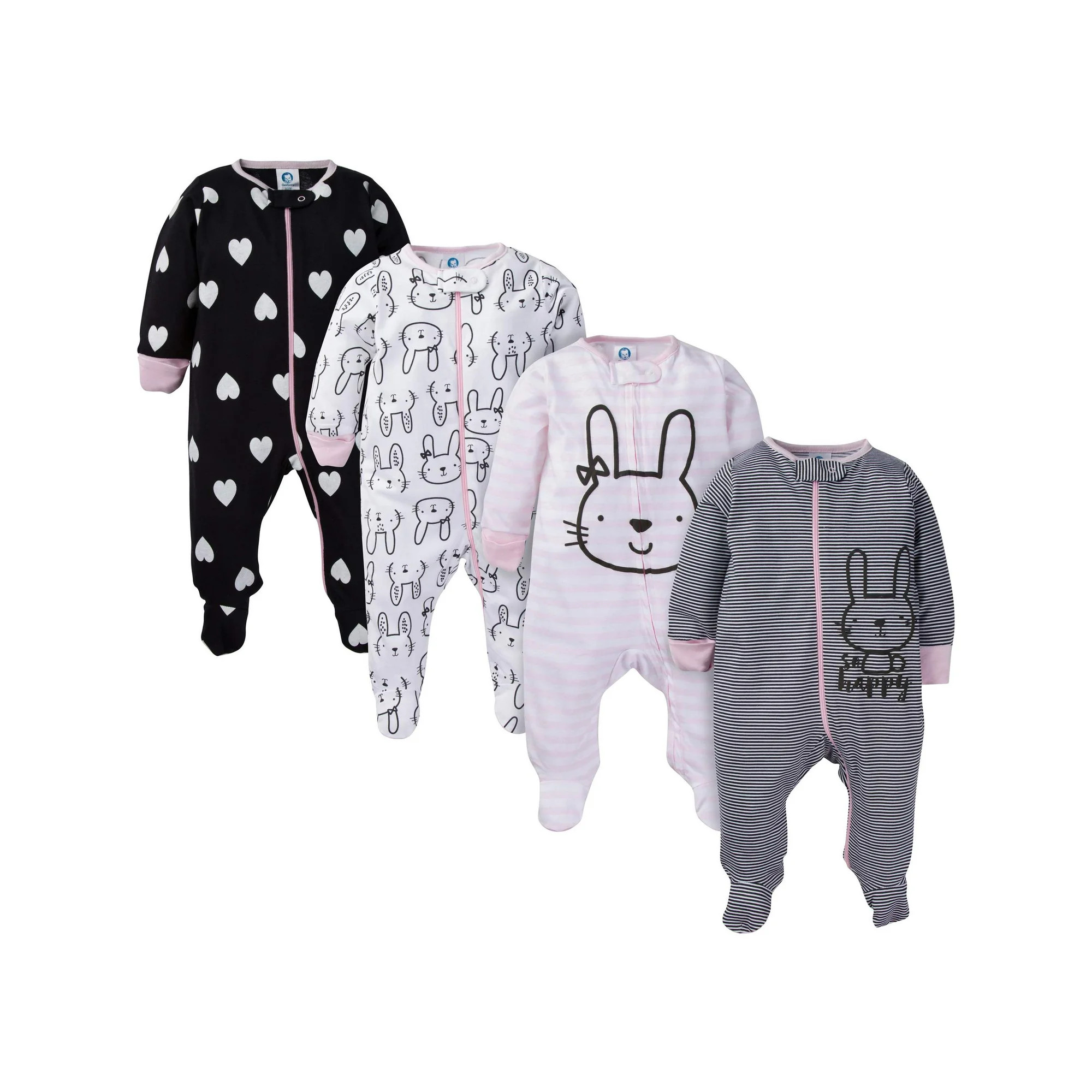Gerber Newborn Baby Girls Sleep 'N Play Footed Pajamas, 4-Pack (Preemie-6/9M) | Walmart (US)