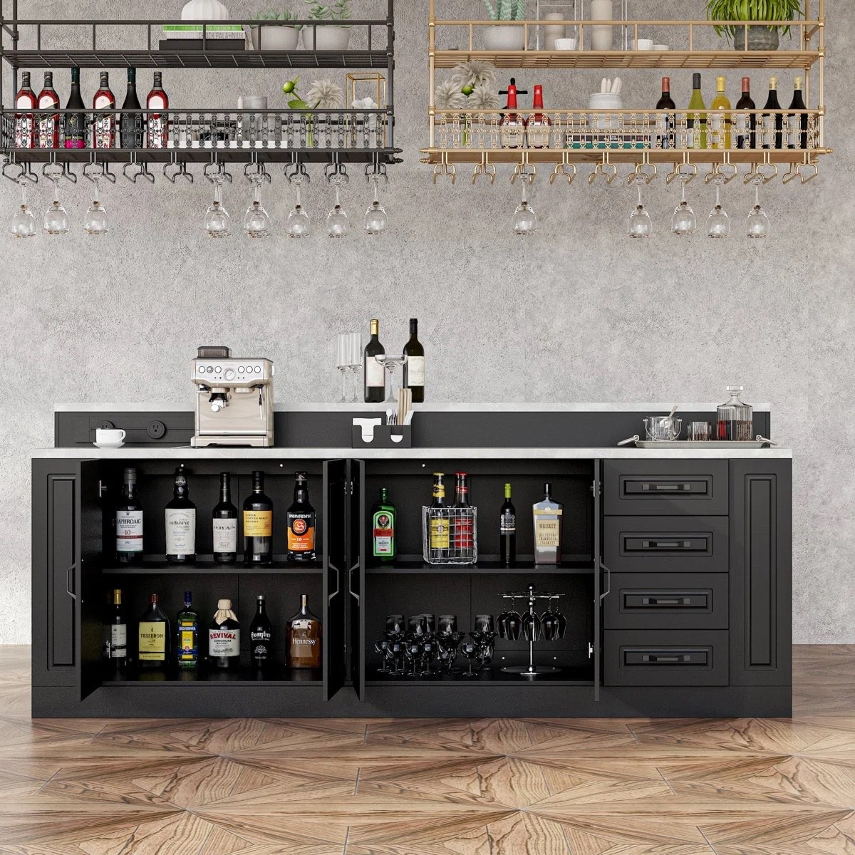 94.5" Wide Home Bar With 2 Cabinets & 4 Drawers

#LTKU #LTKSaleAlert #LTKHome