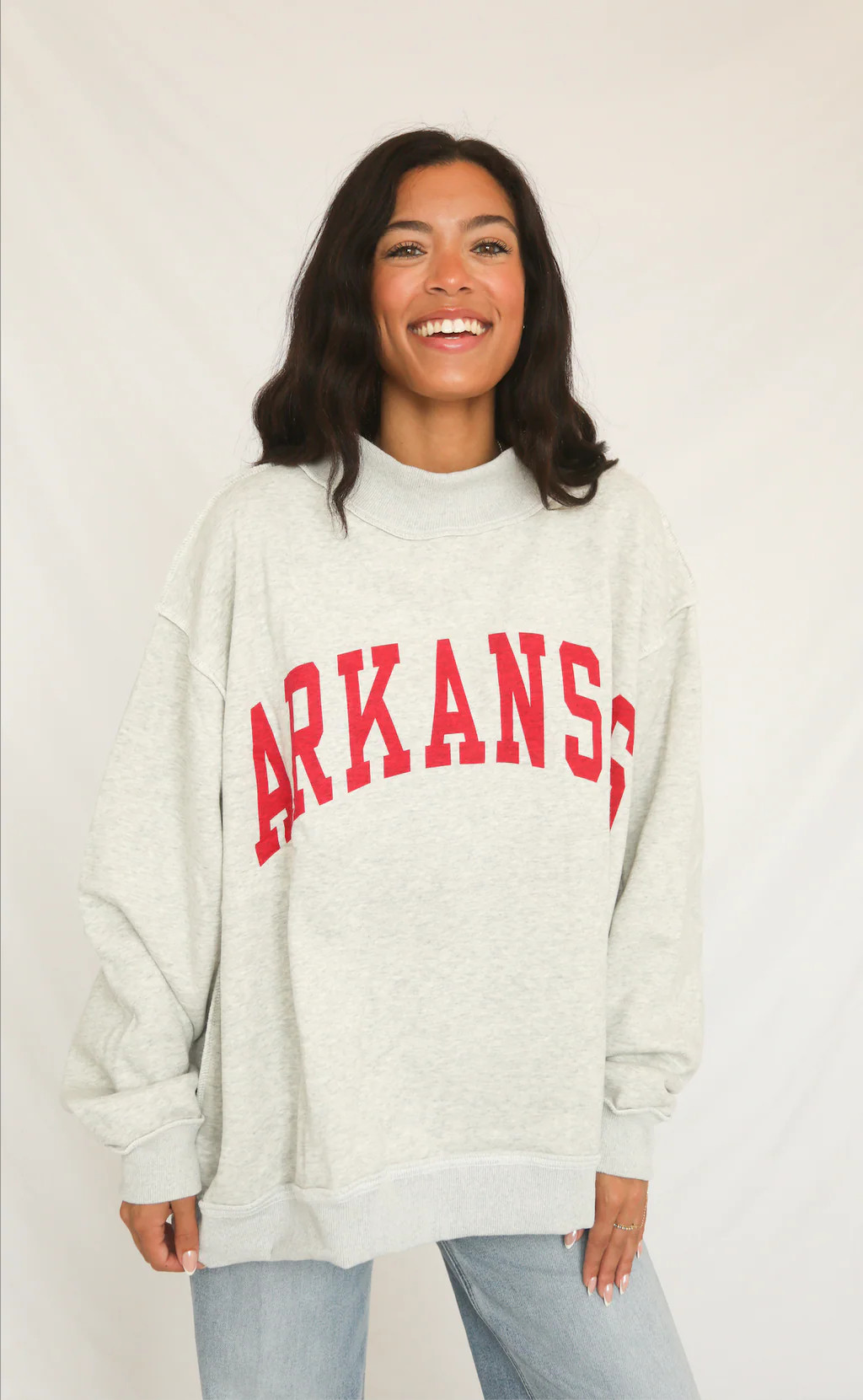 arkansas reversible mock neck sweatshirt - grey | RIFFRAFF