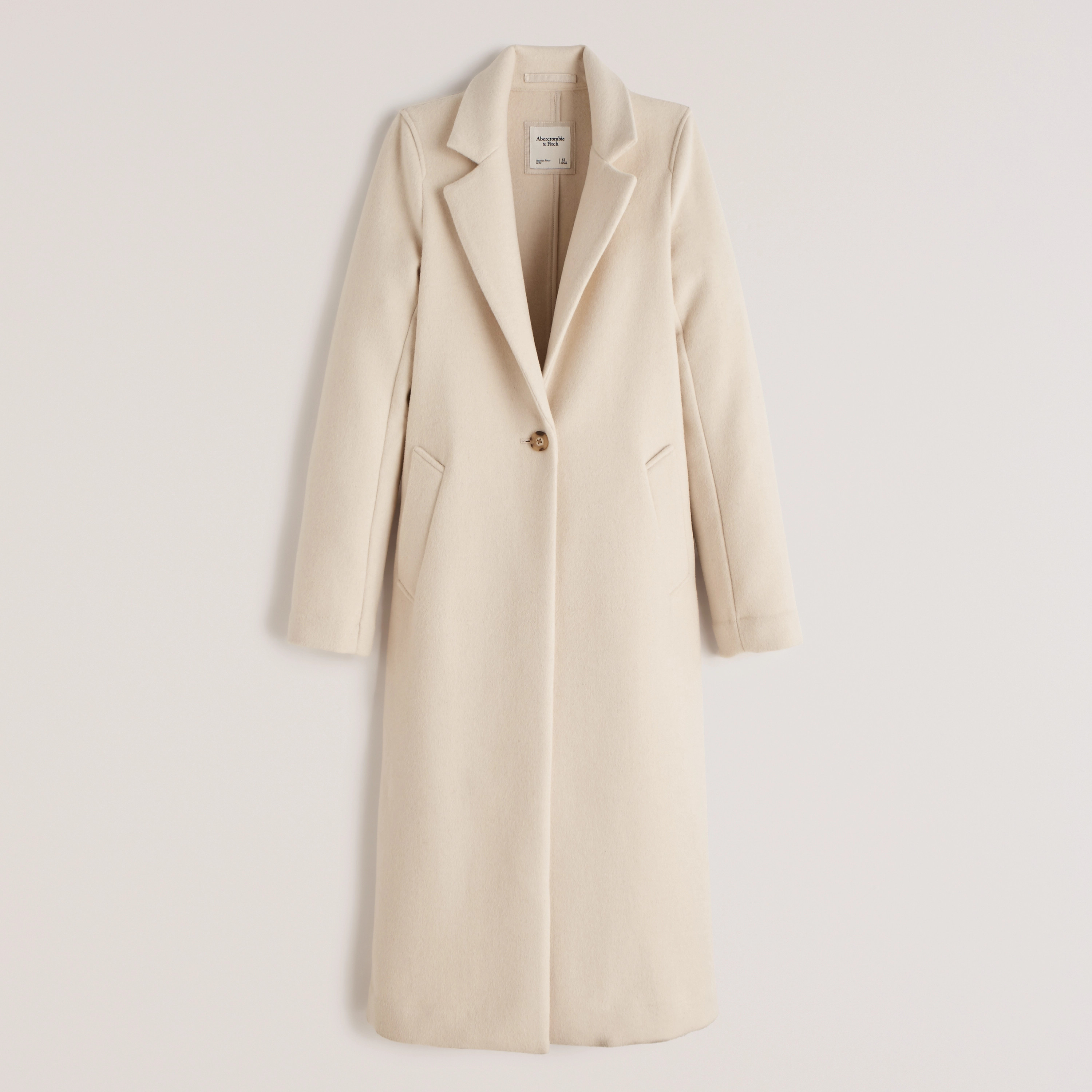 Calf-Length Wool-Blend Coat | Abercrombie & Fitch (US)