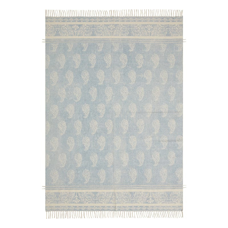 (D555) Lodi Blue & Ivory Paisley Area Rug, 5x7 | At Home