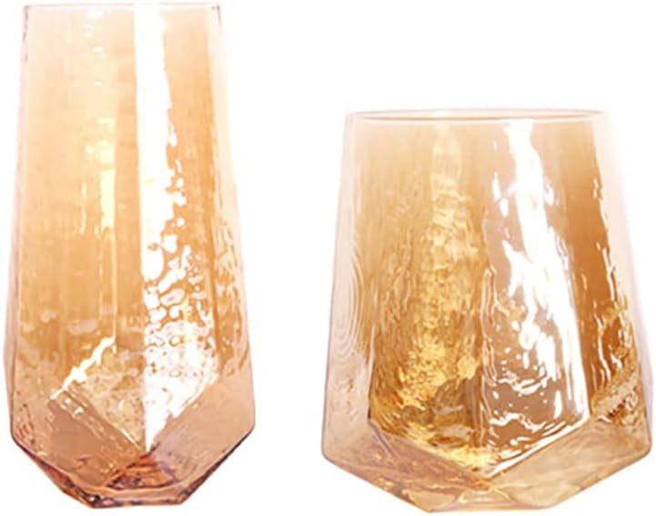 Vintage Amber Wine Glasses Set Of 2 Long Stem Wine Glasses Champagne Flutes Goblet Glass Lead-Fre... | Walmart (US)