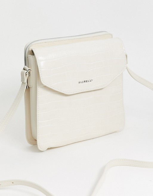 Fiorelli Taylor crossbody in cream croc | ASOS UK