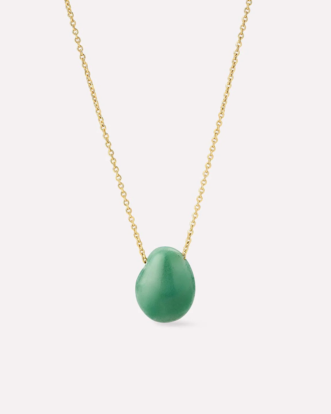 Gold Pendant Necklace - Pebble Mini Aventurine | Ana Luisa