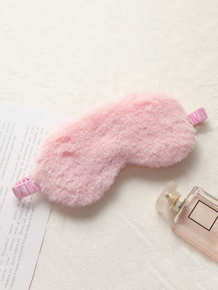 Plain Plush Eye Cover, Pink Plush Soft Warm Sleeping Eyeshade For Home Office Travel | SHEIN