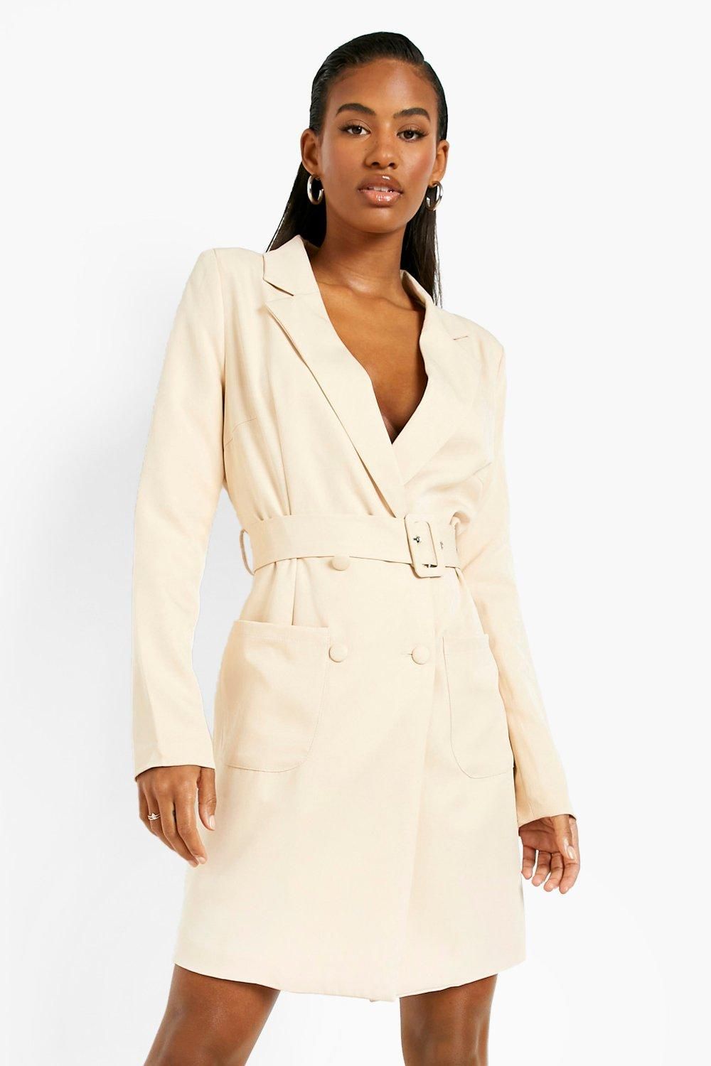 Belted Double Breasted Blazer Dress | Boohoo.com (UK & IE)