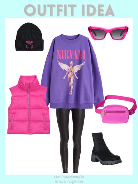 Cute fall outfit & winter outfit idea. 

Beanie, nirvana oversized graphic sweatshirt, pink sunglasses, quay sunglasses, pink belt bag, target finds, target style, chelsea boots, faux leather leggings, pink puffer vest, old navy style Mock neck sweater under $15

Turtleneck, winter outfit, fall outfit, affordable outfits, casual outfits, casual style, casual fashion, Walmart fashion, Walmart style 

#blushpink #winterlooks #winteroutfits #winterstyle #winterfashion #wintertrends #shacket #jacket #sale #under50 #under100 #under40 #workwear #ootd #bohochic #bohodecor #bohofashion #bohemian #contemporarystyle #modern #bohohome #modernhome #homedecor #amazonfinds #nordstrom #bestofbeauty #beautymusthaves #beautyfavorites #goldjewelry #stackingrings #toryburch #comfystyle #easyfashion #vacationstyle #goldrings #goldnecklaces #fallinspo #lipliner #lipplumper #lipstick #lipgloss #makeup #blazers #primeday #StyleYouCanTrust #giftguide #LTKRefresh #LTKSale #springoutfits #fallfavorites #LTKbacktoschool #fallfashion #vacationdresses #resortfashion #summerfashion #summerstyle #rustichomedecor #liketkit #highheels #Itkhome #Itkgifts #Itkgiftguides #springtops #summertops #Itksalealert #LTKRefresh #fedorahats #bodycondresses #sweaterdresses #bodysuits #miniskirts #midiskirts #longskirts #minidresses #mididresses #shortskirts #shortdresses #maxiskirts #maxidresses #watches #backpacks #camis #croppedcamis #croppedtops #highwaistedshorts #goldjewelry #stackingrings #toryburch #comfystyle #easyfashion #vacationstyle #goldrings #goldnecklaces #fallinspo #lipliner #lipplumper #lipstick #lipgloss #makeup #blazers #highwaistedskirts #momjeans #momshorts #capris #overalls #overallshorts #distressesshorts #distressedjeans #whiteshorts #contemporary #leggings #blackleggings #bralettes #lacebralettes #clutches #crossbodybags #competition #beachbag #halloweendecor #totebag #luggage #carryon #blazers #airpodcase 

#LTKstyletip #LTKSeasonal #LTKunder100