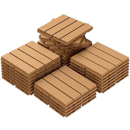 27 sq. ft Plastic Interlocking Deck Tiles，27PCS Waterproof Patio Balcony Flooring, 12"x12" Outd... | Amazon (US)