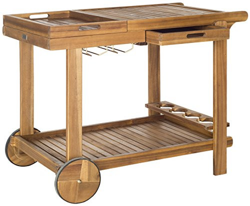 Safavieh -Outdoor Collection Orland Natural Wood Tea Trolley Cart | Amazon (US)