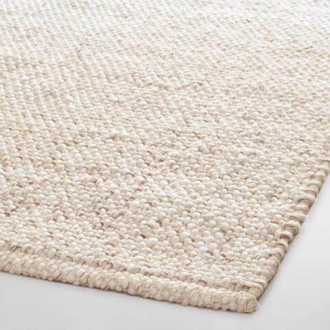 Ivory Tonal Sweater Wool Emilie Area Rug | World Market