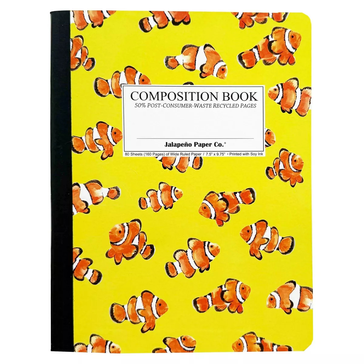 Jalapeno Paper Co. Composition 160 Pages Wide Ruled Notebook Clownfish, School Supplies | Target