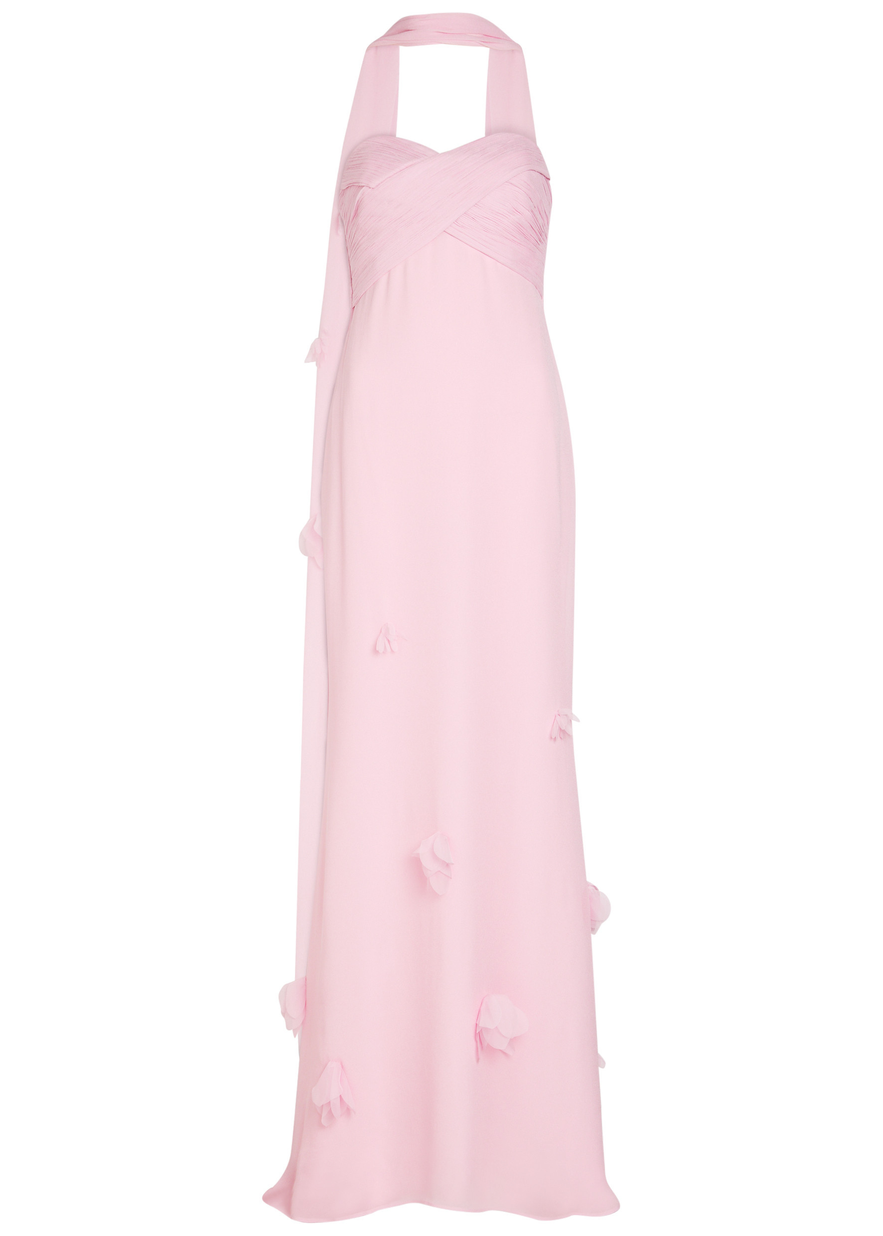Floral-appliquéd scarf-effect chiffon maxi dress | Harvey Nichols