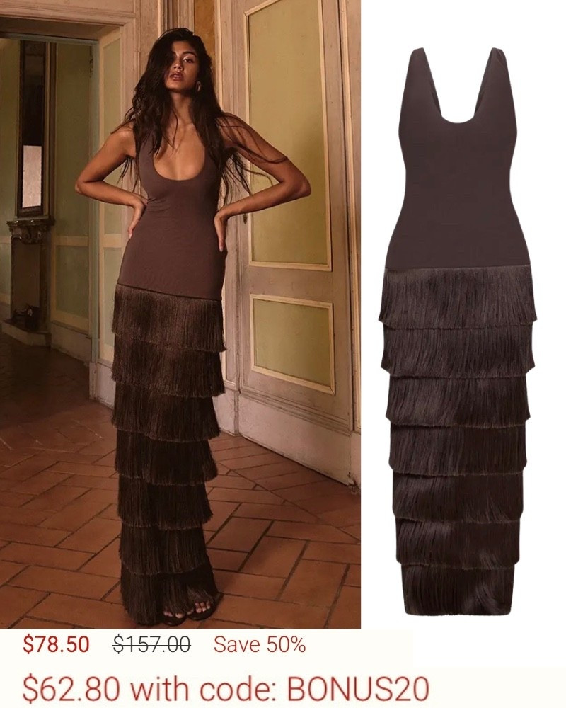 Pretty little thing dresses are on sale. I love thisbrown fringe dress and it’s a great price! ￼ Summer, vacation, date night, Maxi.

#LTKootd #LTKSaleAlert