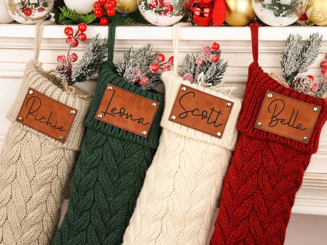 Christmas Stockings With Name2023 Personalized Knit Christmas - Etsy | Etsy (US)