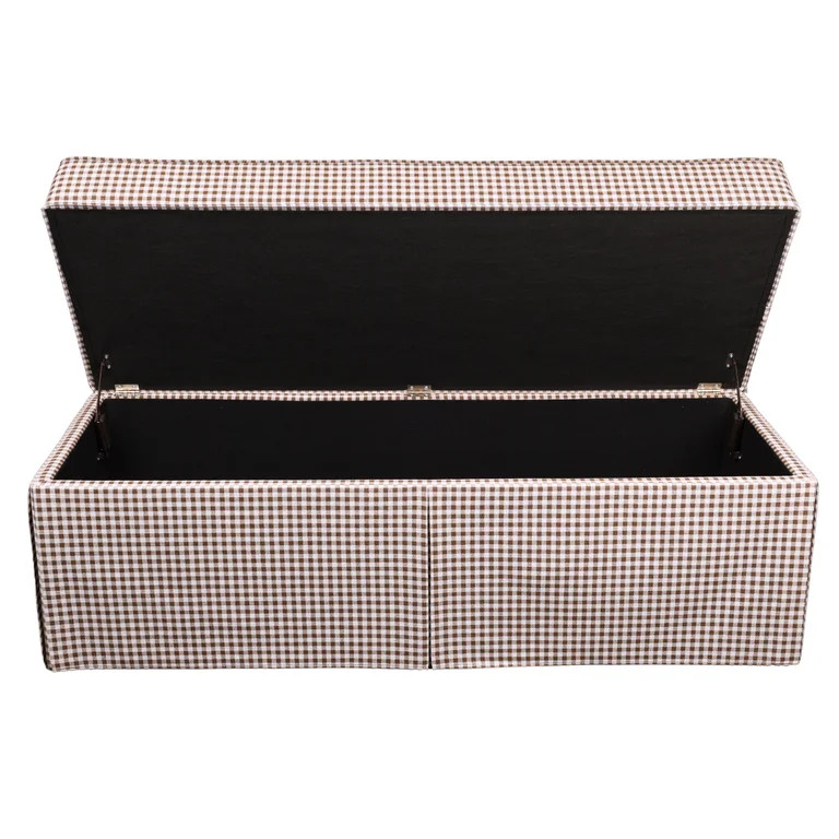 My Texas House Clementine Skirted Upholstered Bench with Gingham Pattern | Walmart (US)