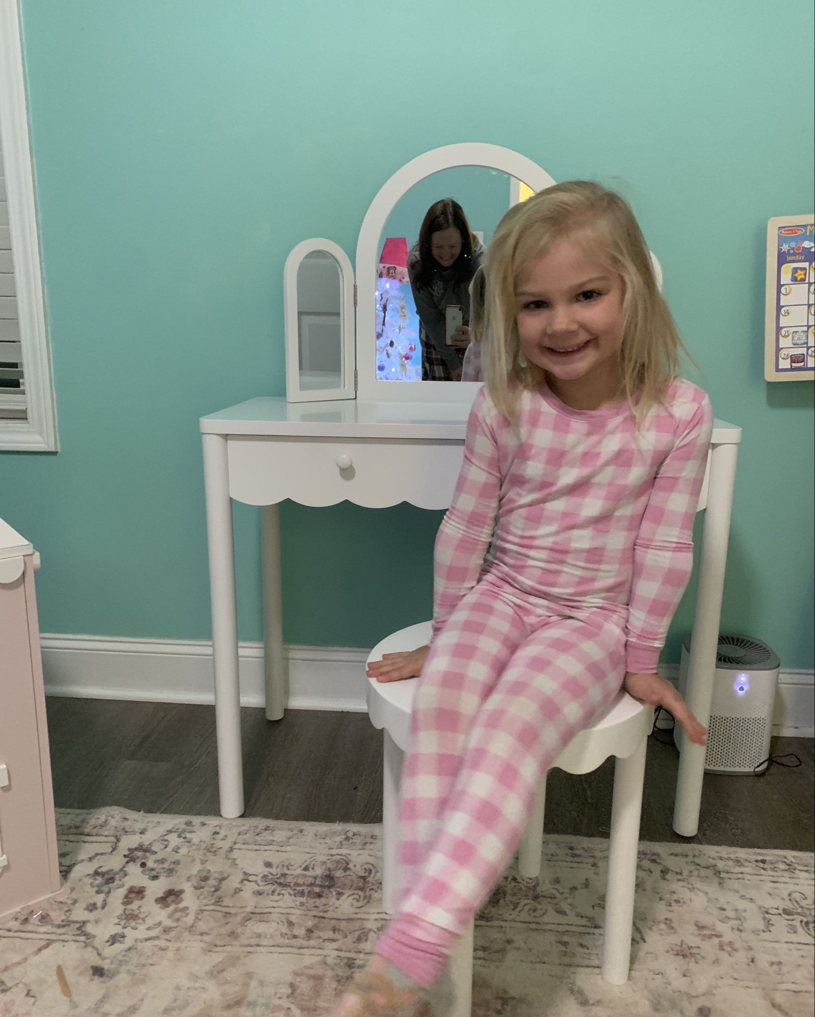 Scallop vanity from Walmart! She’s almost 4 and 95th percentile for height, it’s a great size with some room to grow. 

#ltkhome #ltkgirliethings

#LTKgrwm #LTKKids #LTKCyberWeek