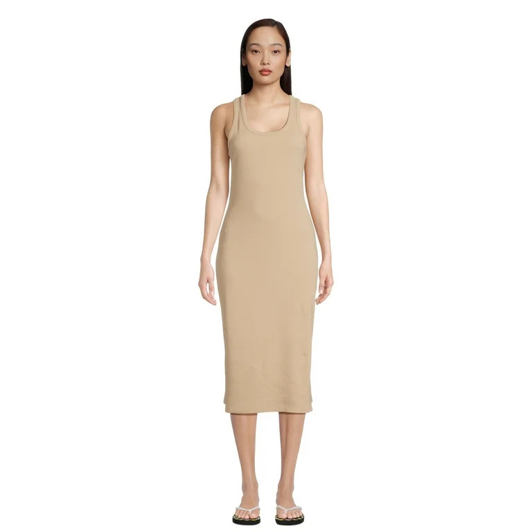 Time and Tru Women's Ribbed Knit Midi Tank Dress, Sizes XS-XXXL | Walmart (US)