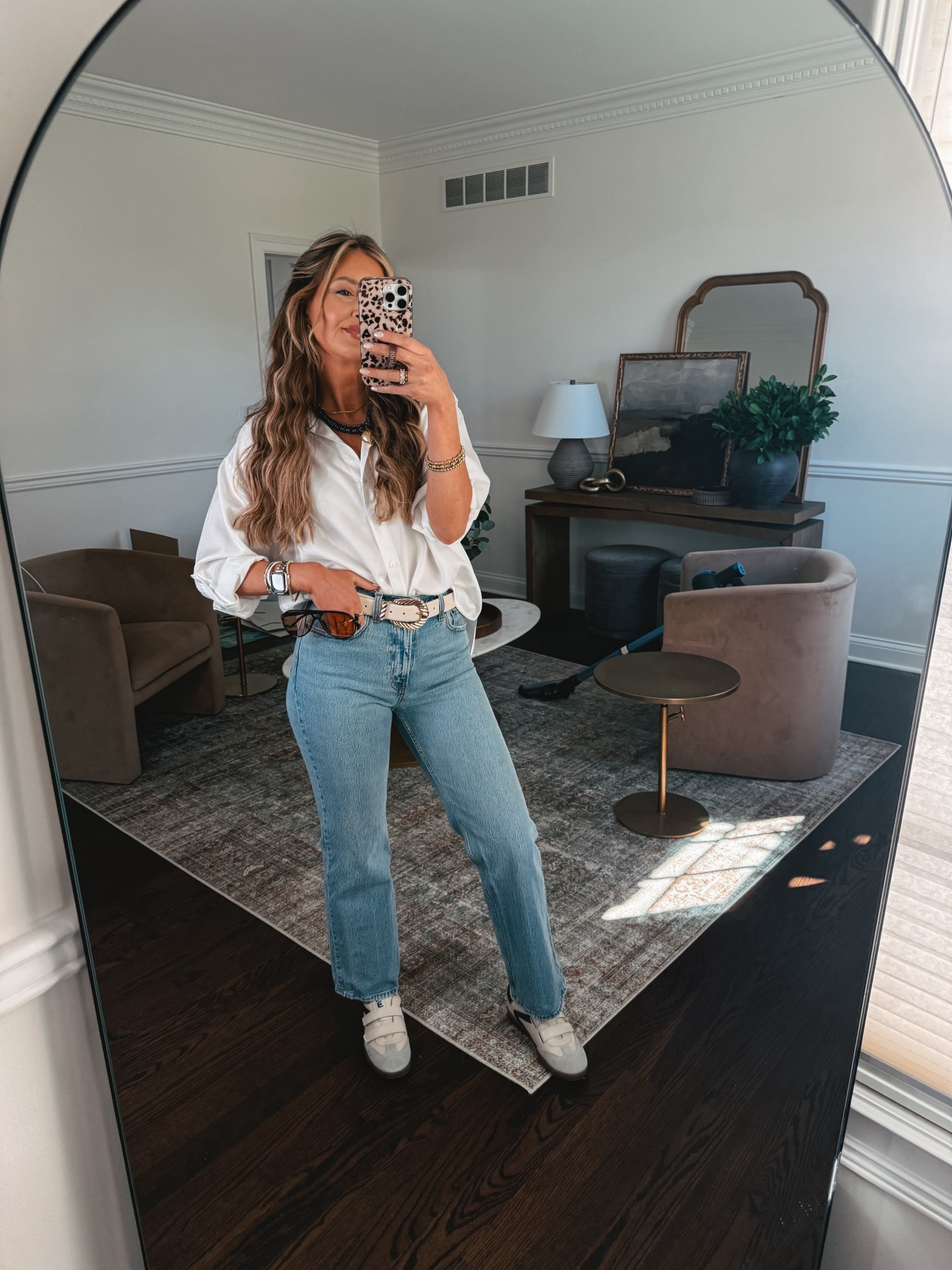 Spring OOTD 🌻 my white button up top is pricey but worth it. Great quality and love the oversized fit. I have a small. 

#LTKootd #LTKTall #LTKmomlife