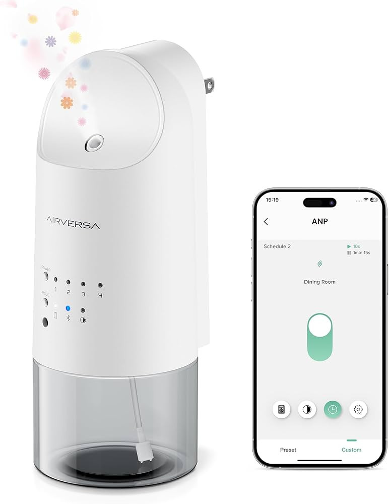 Airversa Smart Waterless Diffuser Plug in Wall for Essential Oils, 160mL, App Control Scent Diffu... | Amazon (US)