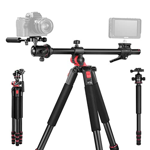 NEEWER 73.6" Horizontal Tripod with Multi Angle Center Column, Ball Head & Central Axis Platform, Heavy Duty Aluminum Camera Tripod Monopod 360° Pan 180° Tilt for Overhead/Macro Shots, Max Load 22lb | Amazon (US)