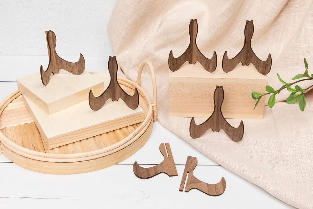 DAISY FRILLS Miniature Easel Wood Stand Hand Made Place & Hold Small Decor | Set Of 6 | Amazon (US)