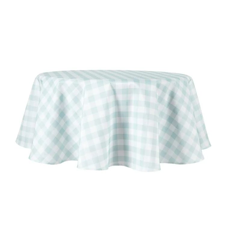 Way to Celebrate Springham Gingham Fabric Tablecloth, Multi-Color, 70" Round | Walmart (US)