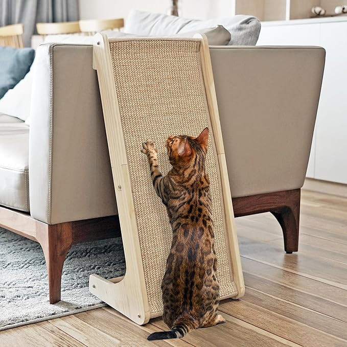 PETKARAY Cat Scratcher, Cat Sisal Scratching Ramp, L Shape Cat Scratch Pad for Indoor Cats, Wall ... | Amazon (US)