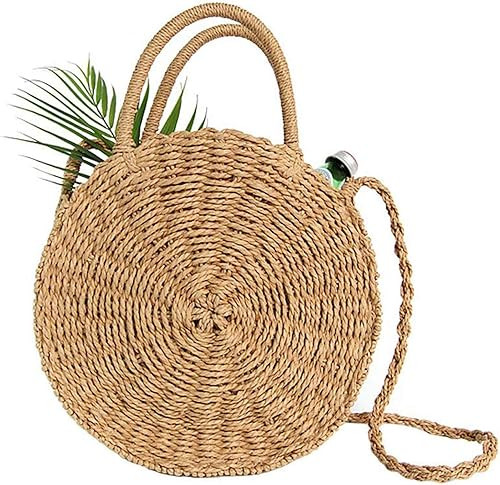 Straw Crossbody Bag Women Weave Shoulder Bag Round Summer Beach Purse and Handbags | Amazon (US)
