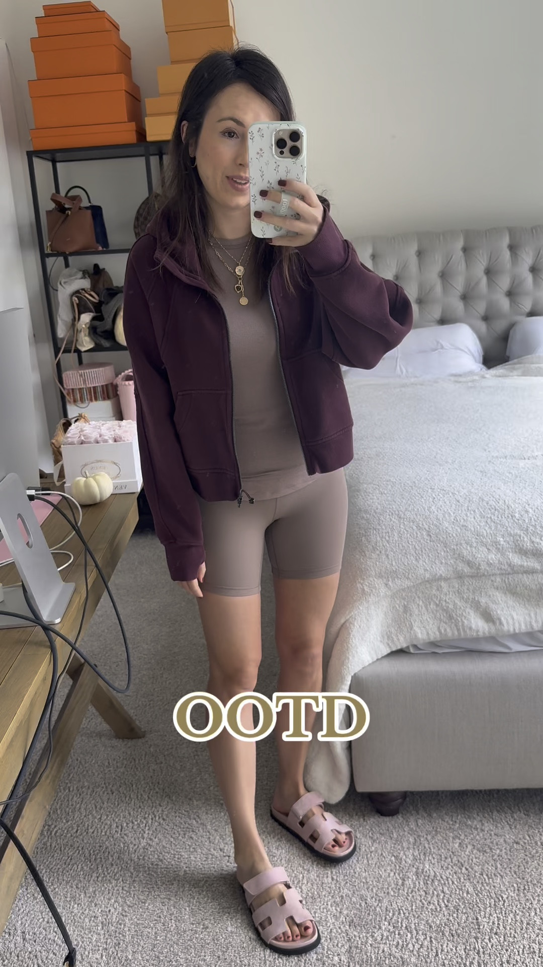 Travel outfit - lululemon align shorts in taupetastic (size 4), lululemon shirt in taupetastic (size 6), lululemon scuba hoodie in cassis (xs/s)



#LTKActive #LTKTravel #LTKSeasonal