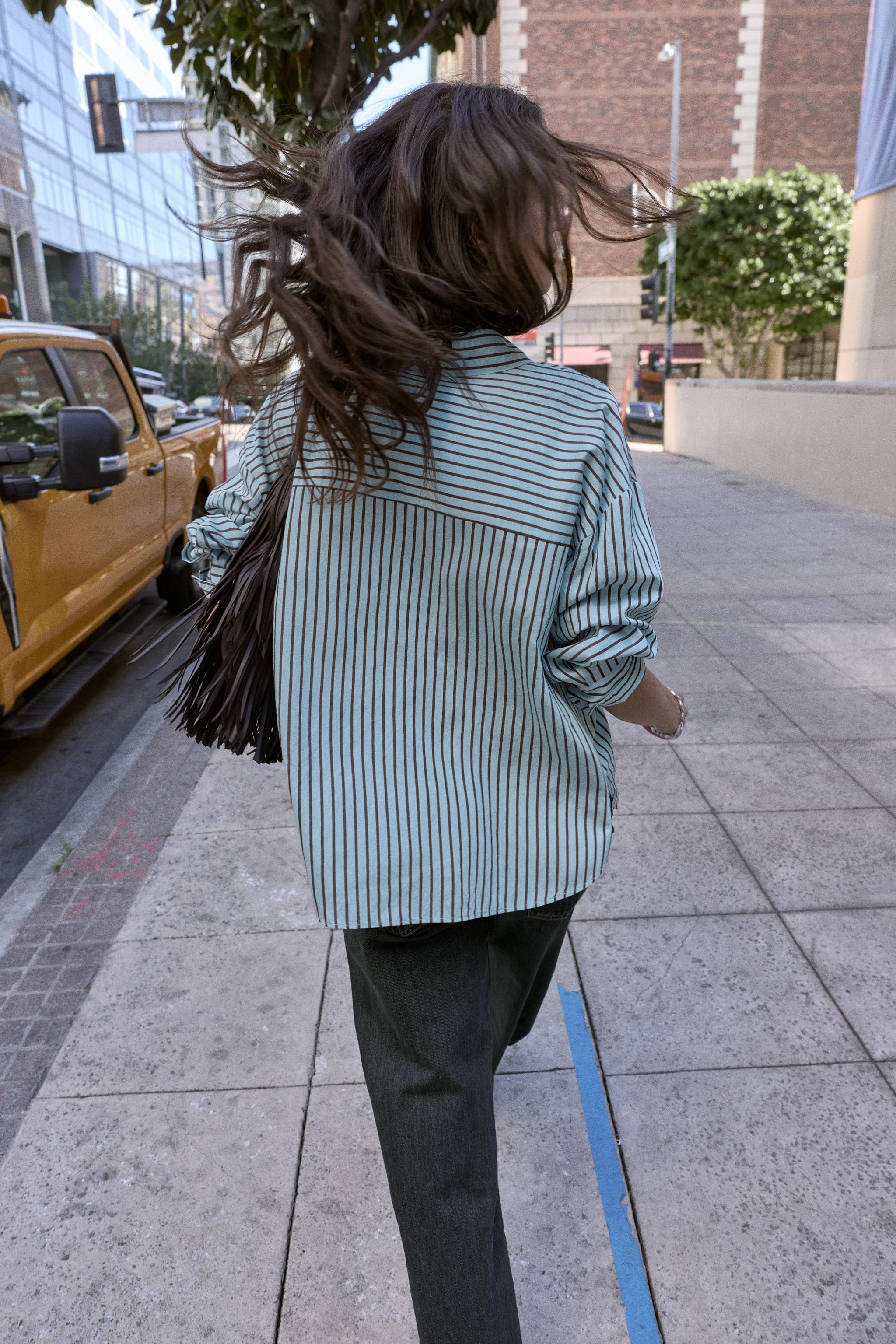 OVERSIZE STRIPED POPLIN SHIRT | Zara UK