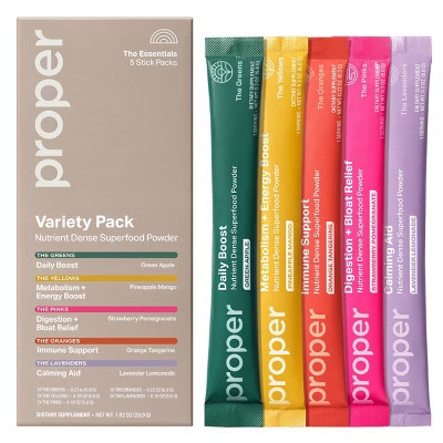 Proper The Essentials Dietary Supplement Powder - Variety Pack - 1.02oz/5ct | Target